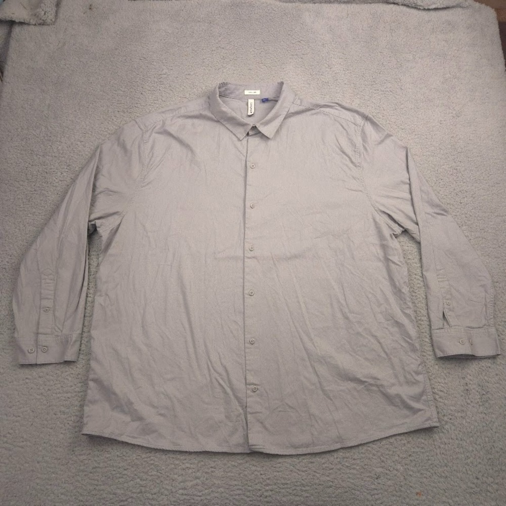 Artefact Button Up Shirt Men's 3XL Gray Long Sleeve Stretch Cotton Blend
